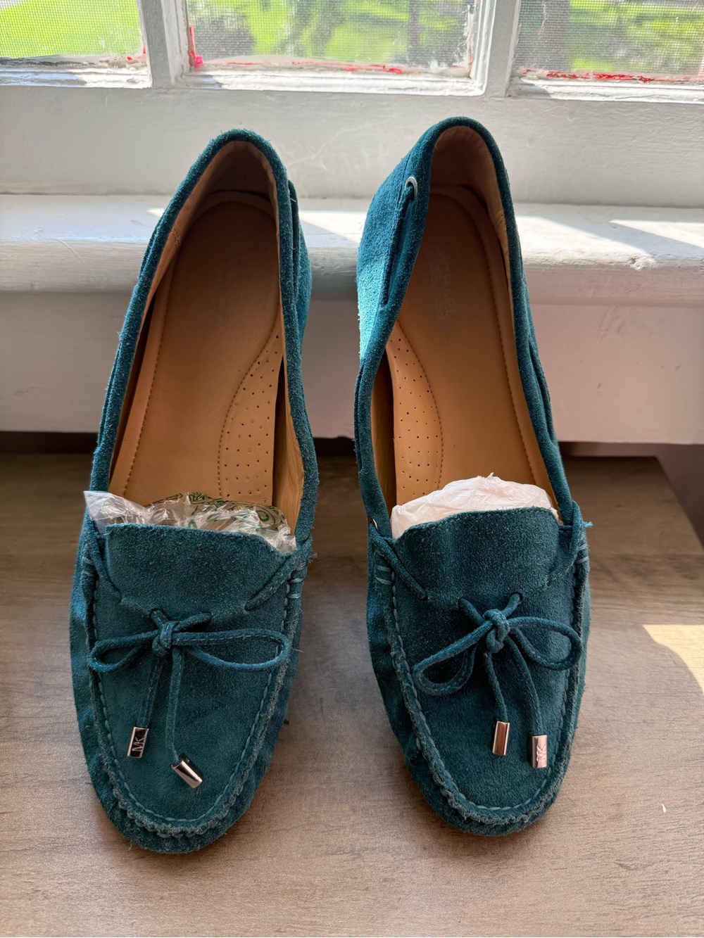 Teal Suede Women's Moccasin Loafers - Comfortable Everyday Slip-Ons